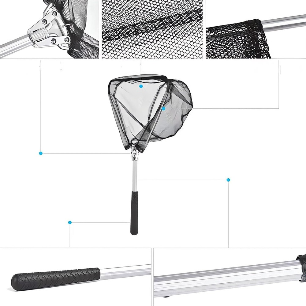 Foldable Fishing Net Minnow Nets Aluminum 20" Full Length Fixed Handle