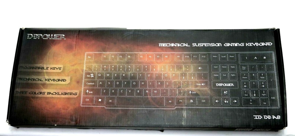 Dbpower Db-A8 Mechanical Suspension Gaming Keyboard Tri Color Programmable Keys