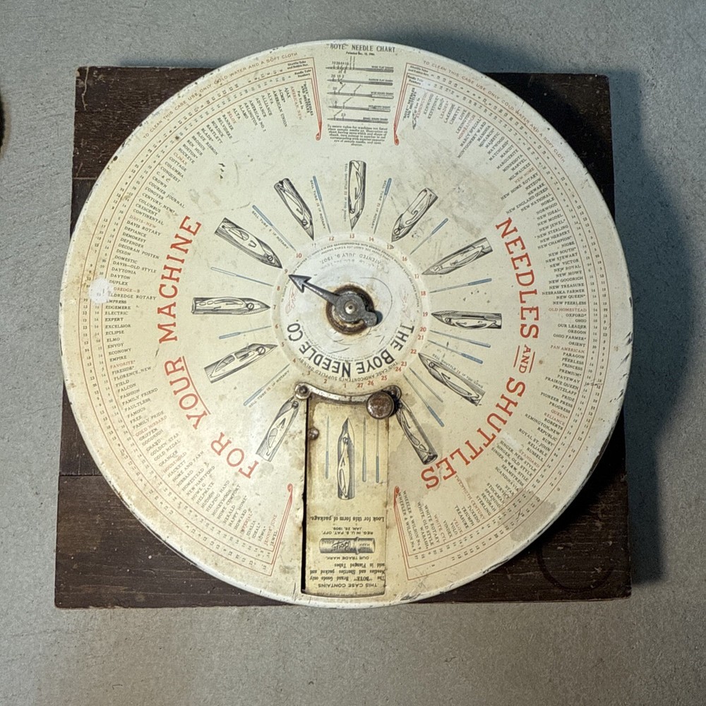 Boye Needle Display Cabinet with Wood Case