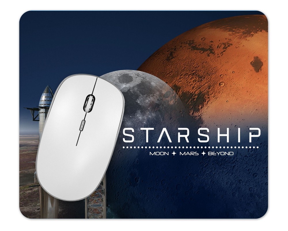 Starship Starbase Moon Mars Beyond Mouse Pad 1/8 Inch Thick