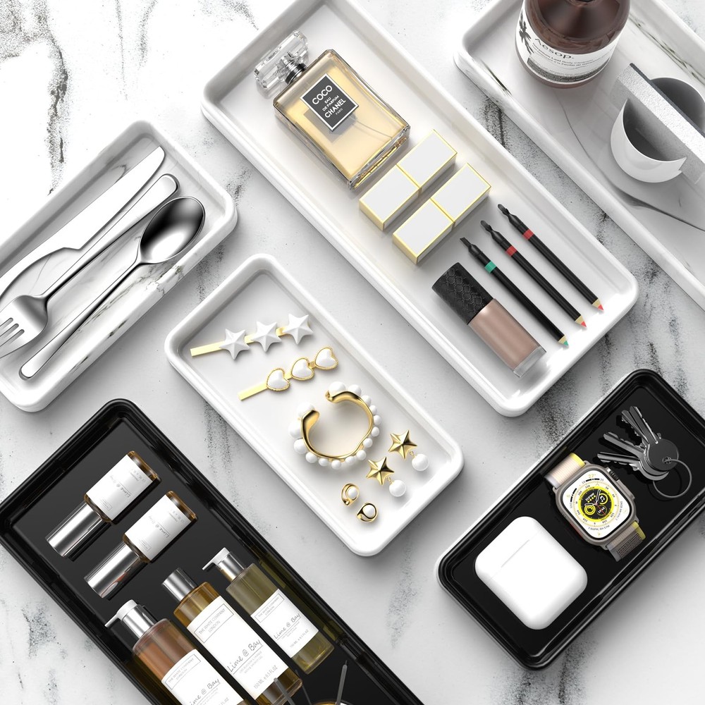 Gurygo 8" - Small Rectangular Vanity Tray for Bathroom - Ceramic Kitchen Soap...