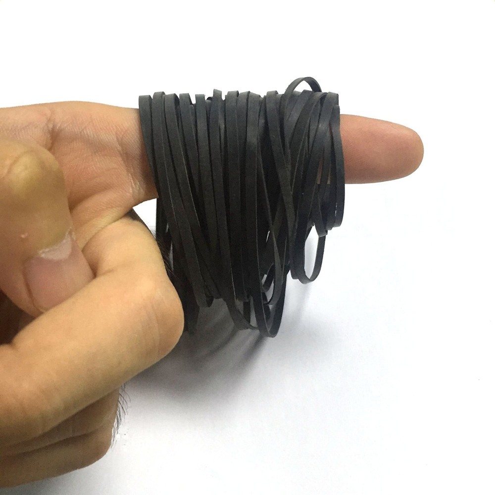 35+pcs (40-135mm) 2mm Width Mix Cassette Rubber Flat Belt Black
