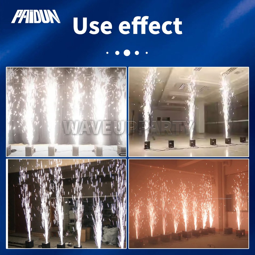 PAIDUN 2PCS 750W Cold Spark Firework Machine Sparkler Effect DMX Remote Control