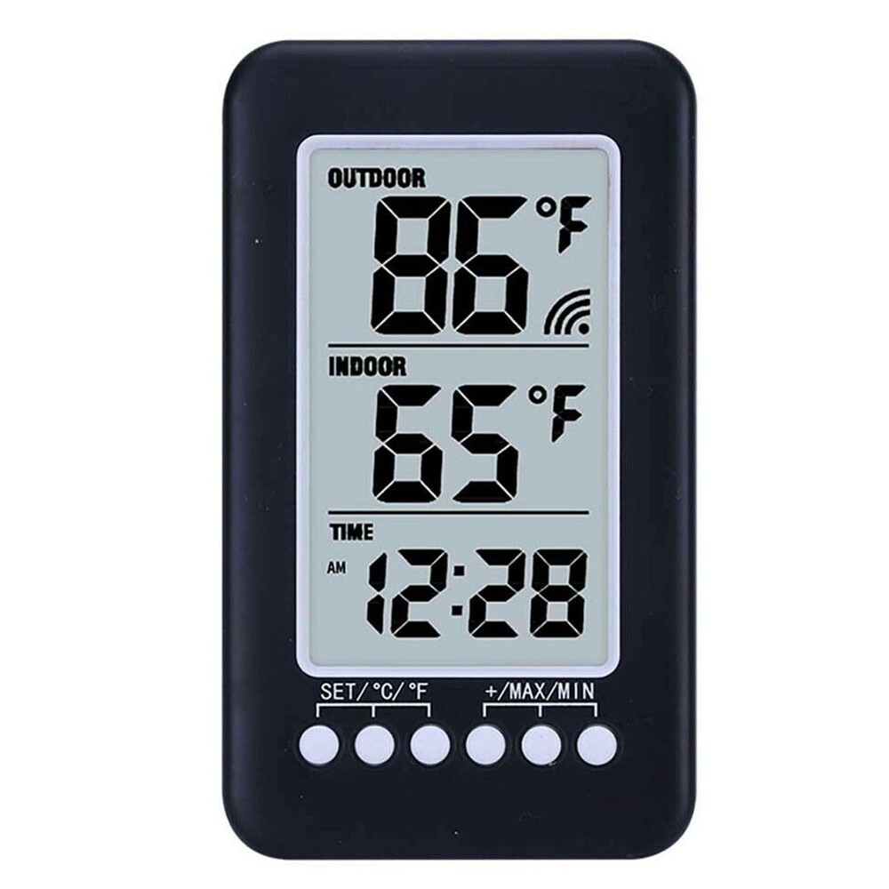 Indoor/Outdoor Digital Thermometer Clock Temperature Wireless Transmitter ℃/℉ US