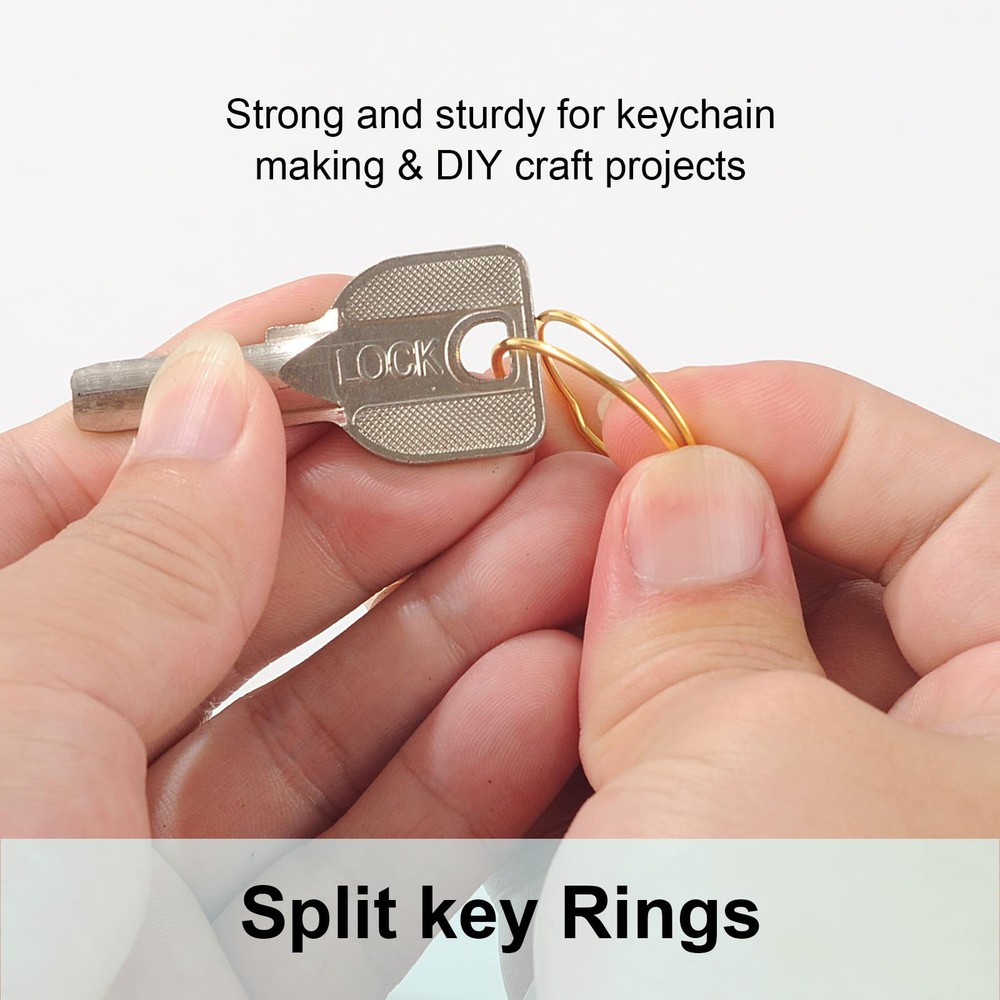 200PCS Split Key Rings Bulk for Keychain and Crafts 1”200Pack, gold
