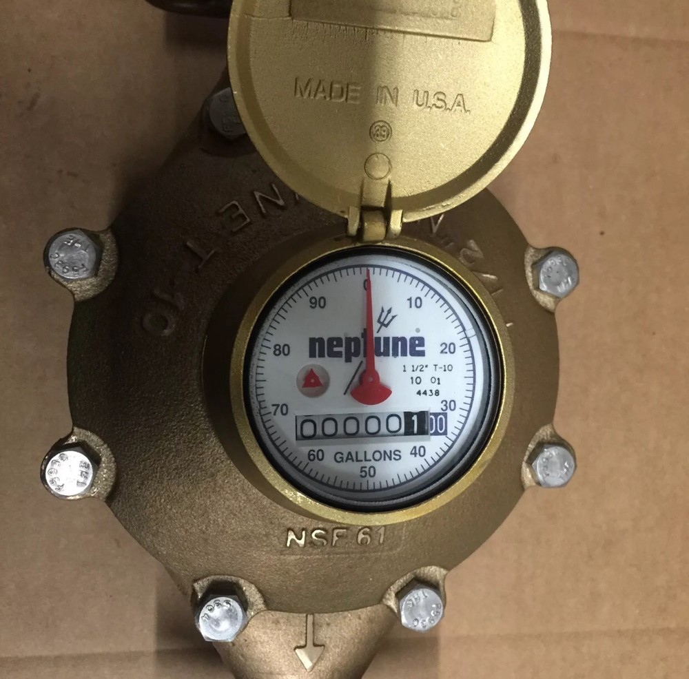 Neptune 11/2 T-10 Water Meter Direct Reading