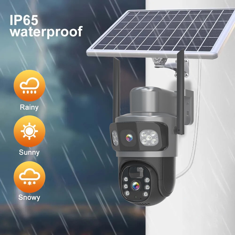 4MP Solar Battery Powered Wireless Security Camera System Outdoor Home Wifi