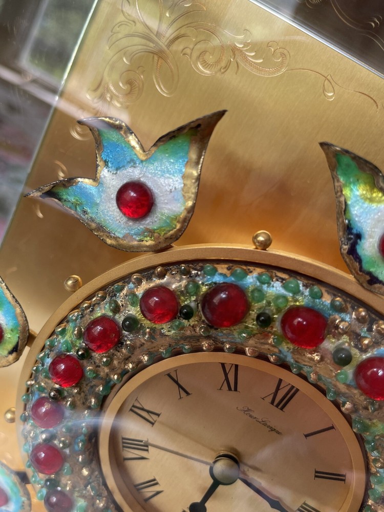 HOUR LAVIGNE - Enameled Mantle Clock - Needs Work