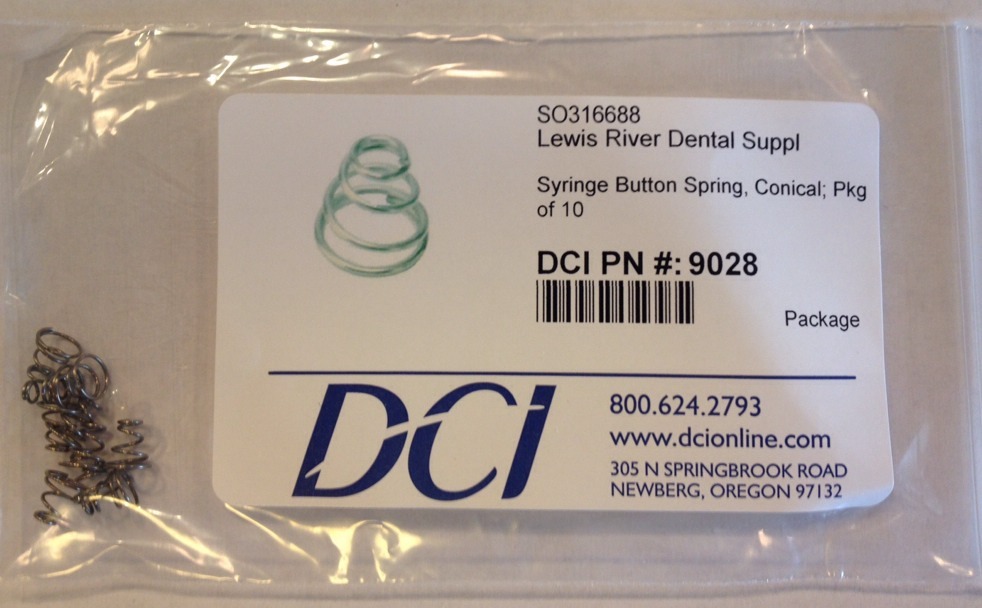 Syringe Button Spring Conical Button Spring 10pk DCI 9028 A-dec 013.038.00