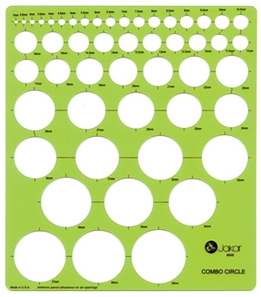 Jakar Template Combo Circle Circumference Stencil Compass Aid Round Dot - 4646