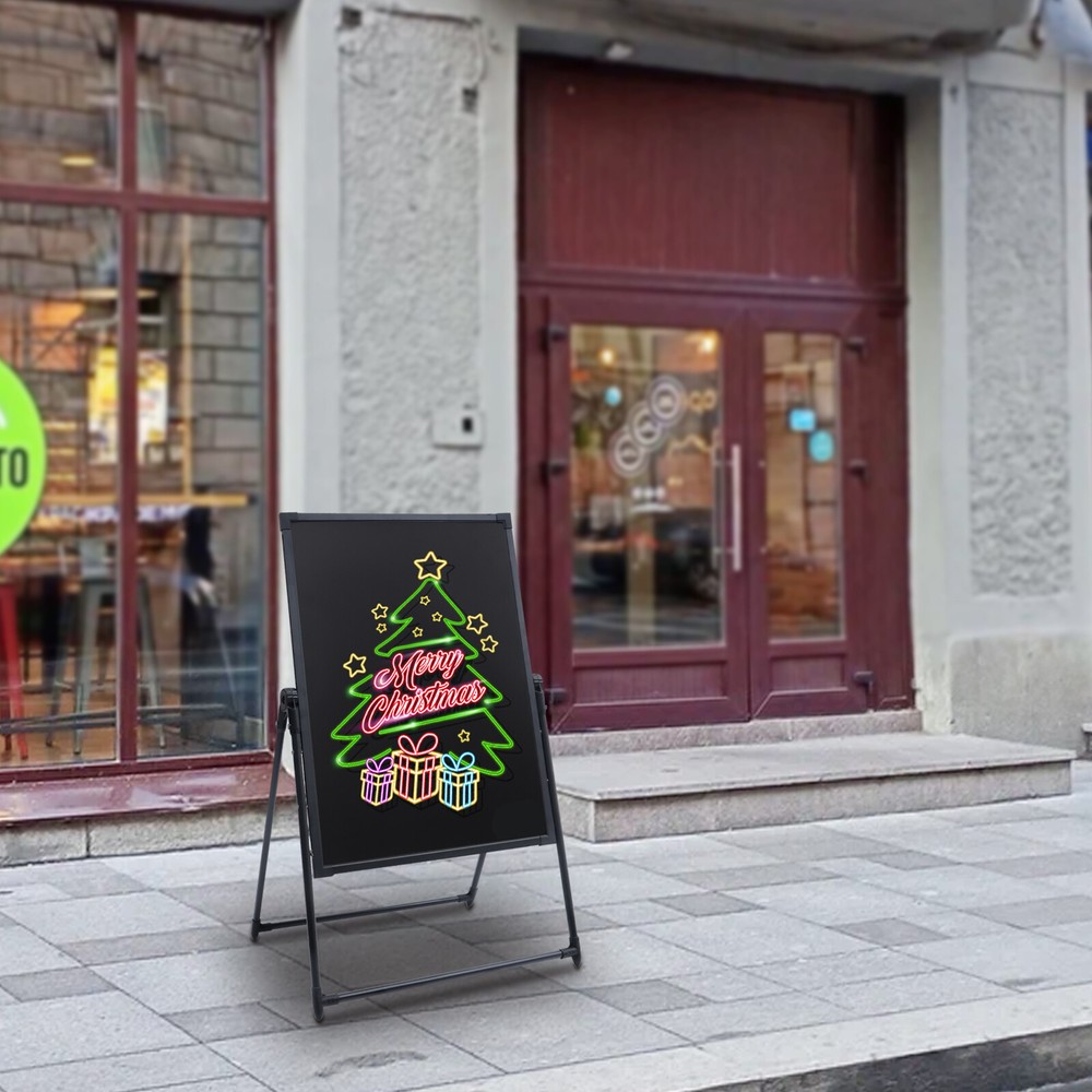 LED Message Board Sign Illuminated Neon Erasable Menu Board Adjustable Height