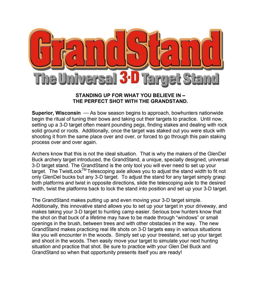 Shooter Grandstand - Universal Adjustable 3D Archery Target Stand