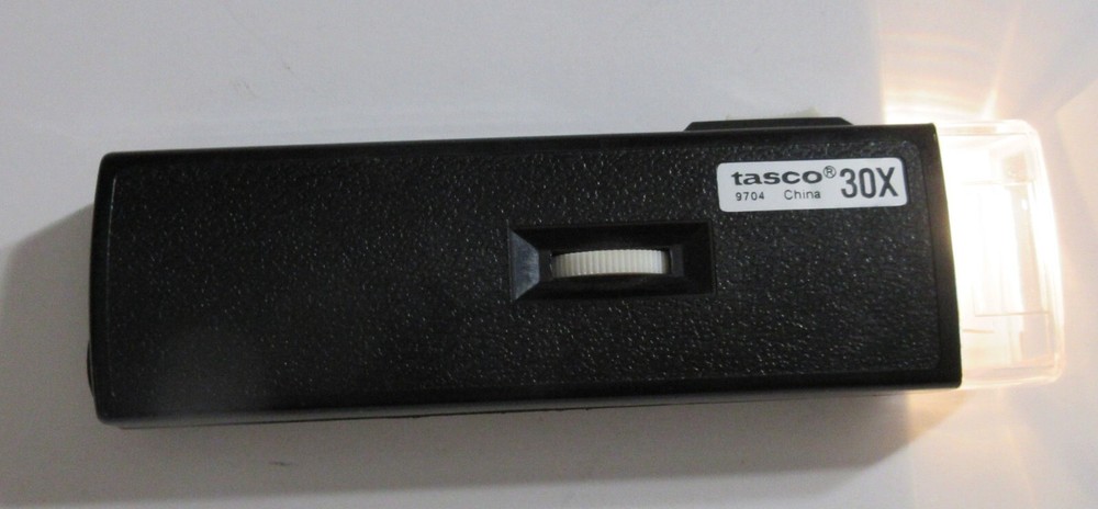 30X Illuminated Pocket Microscope Magnifying Magnifier with Focus Wheel works!