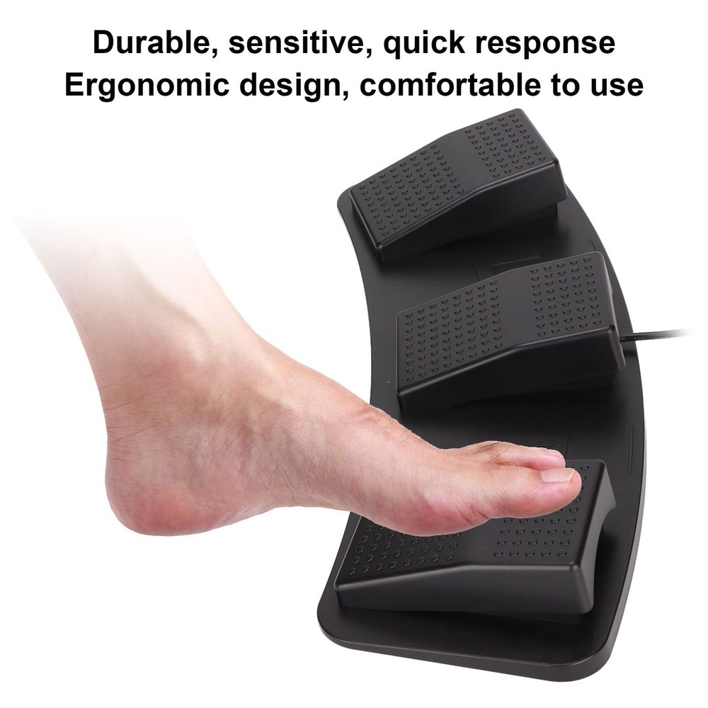 USB Triple Foot Switch Pedal, PC Triple Foot Switch Programmable Computer com...