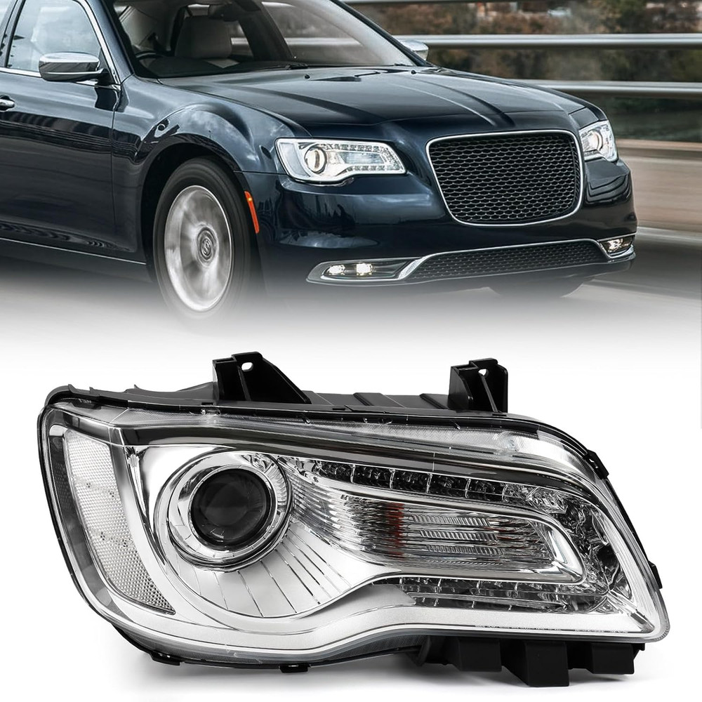 Halogen Headlights Compatible with Chrysler 300/300C 2015 2016 2017 2018 Headlam