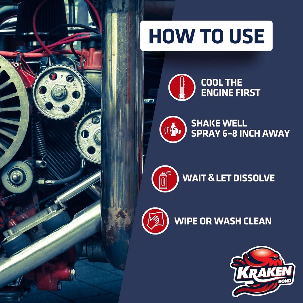 Engine Cleaner Spray 2x12.3 fl. Oz Engine Degreaser for Engine Bay, Gunk, an...