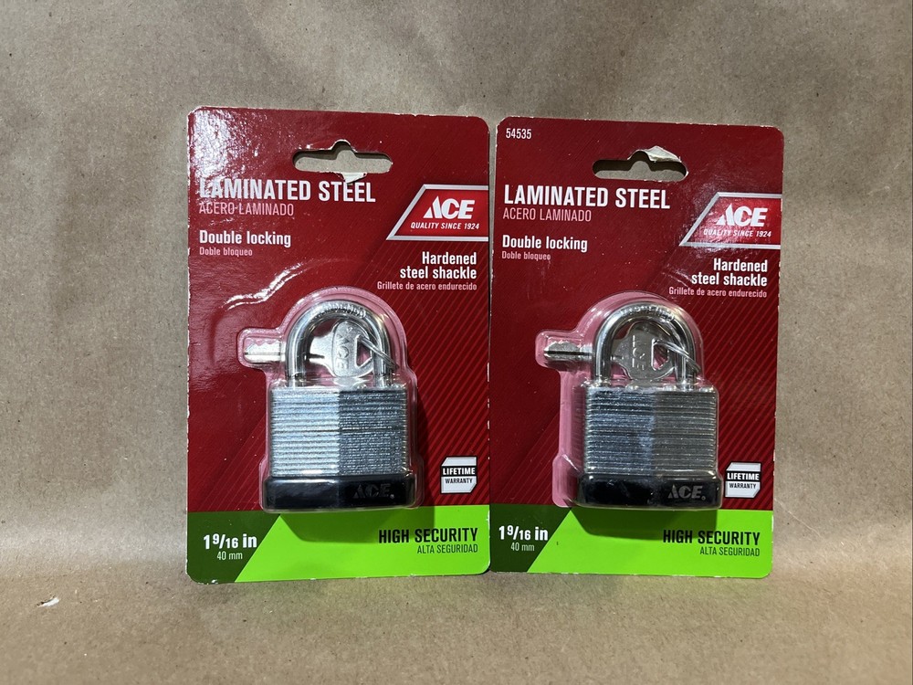 Ace Hardware Laminated Steel Double Locking High Security Padlock 1 9/16” 54535
