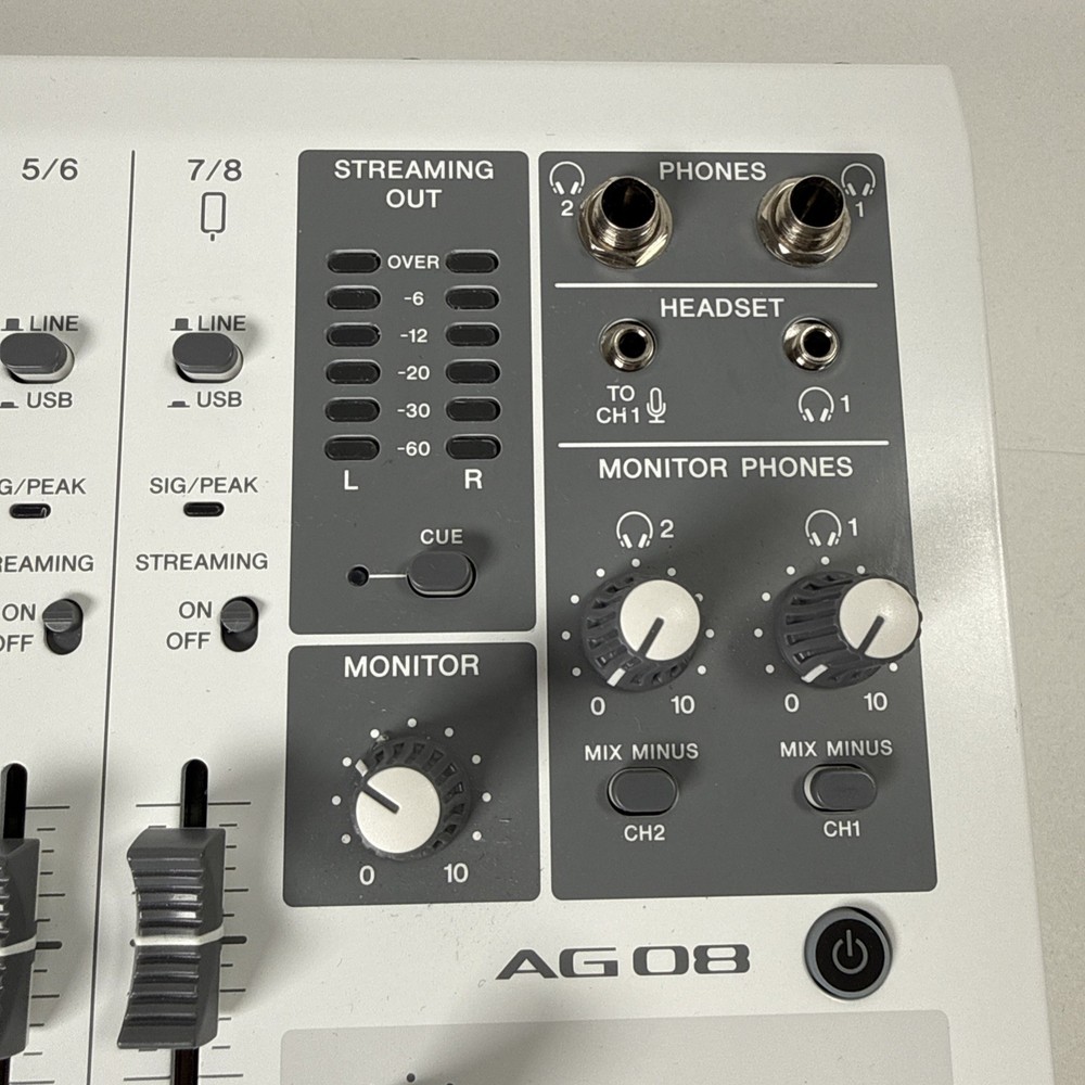 Yamaha AG08 Live Streaming Mixer USB Audio Interface w/ USB Cable – Tested