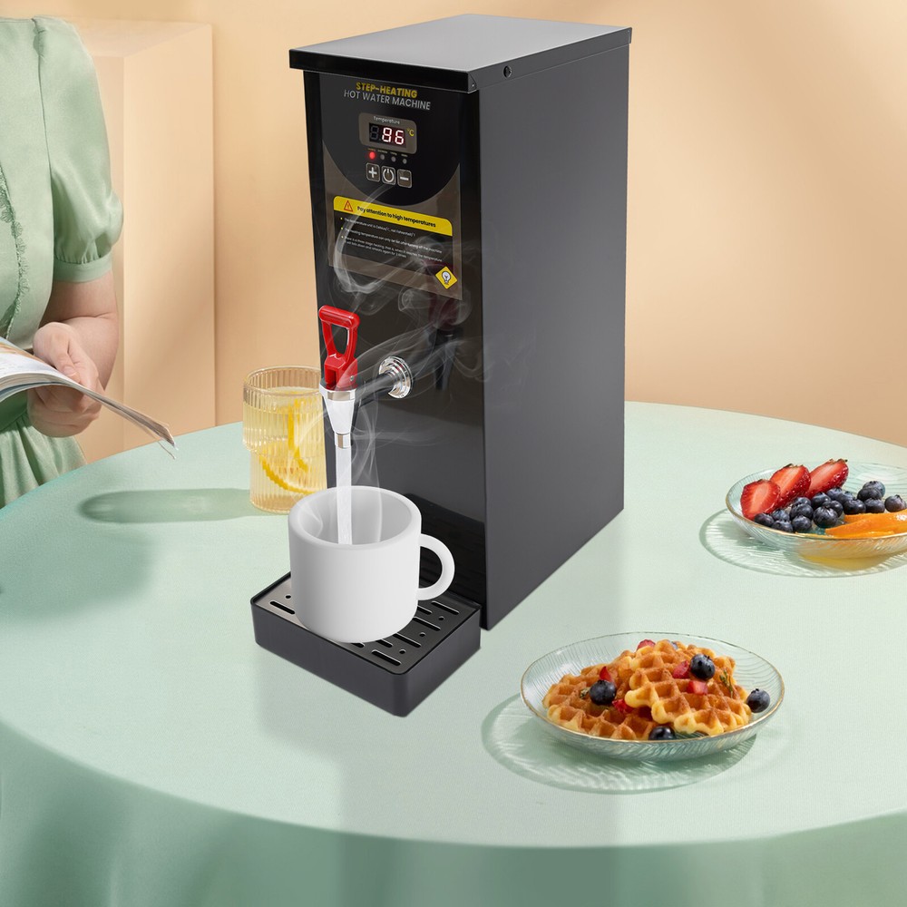 Black Step-Heating Commercial Electric Hot Water Dispenser Water Boiler