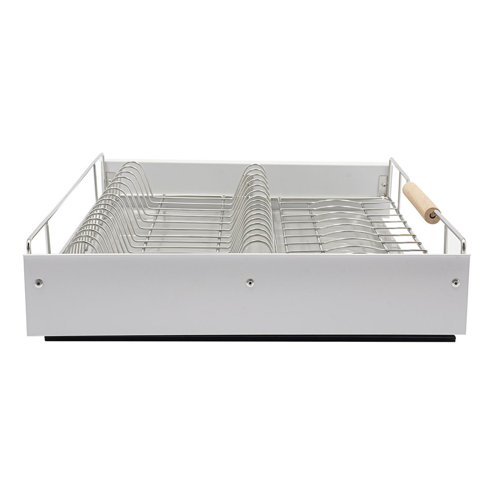 Modern Pull Out Drawer&Bottom-Mounted Slide Out Storage Shelf Silver, White New