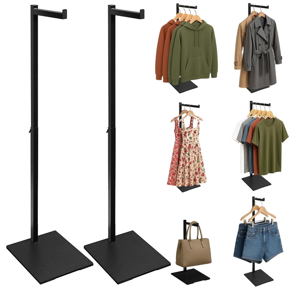 Standing Clothes Rack, 21" - 36" Height Adjustable Clothes Hanger Rack Stand,...