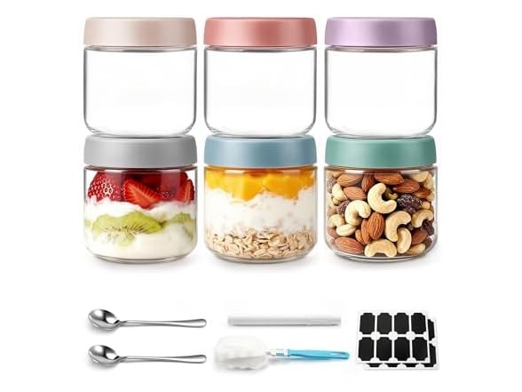 Cozyverge Overnight Oats Containers, 6 Pack
