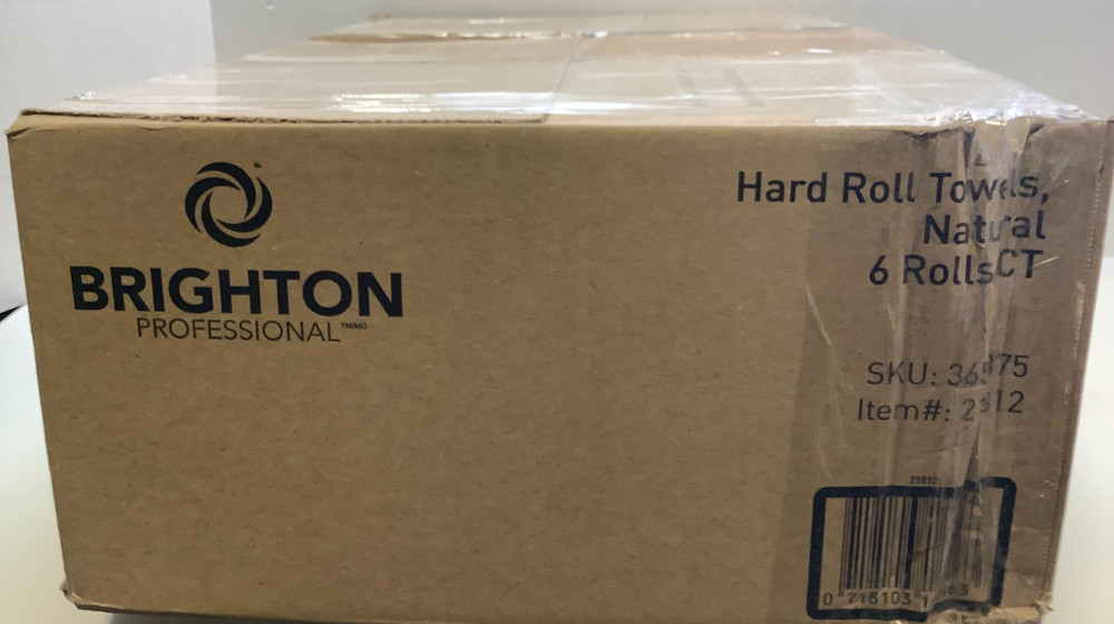 Brighton Professional Hard Roll Towels, Natural, 800'ea, 6 Roll Case