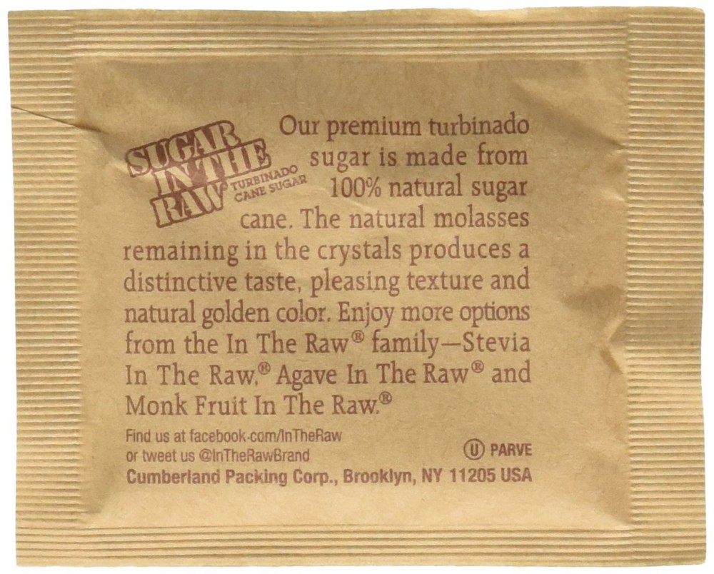 In The Raw Turbinado Cane Sugar Packets 100 Ct