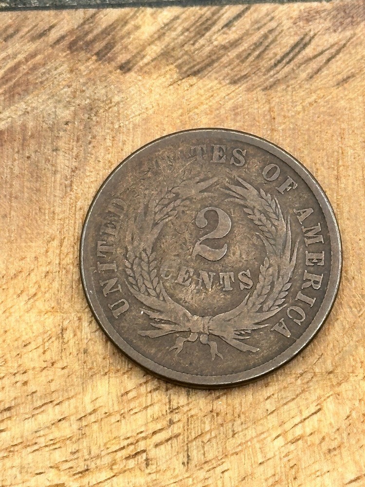 1864 Large Motto Copper Two Cent Piece 2C #6264