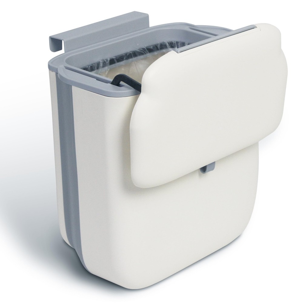 3.2 Gallon Collapsible Trash Bin with Lid for Hanging, Kitchen Waste Bin, Wal...