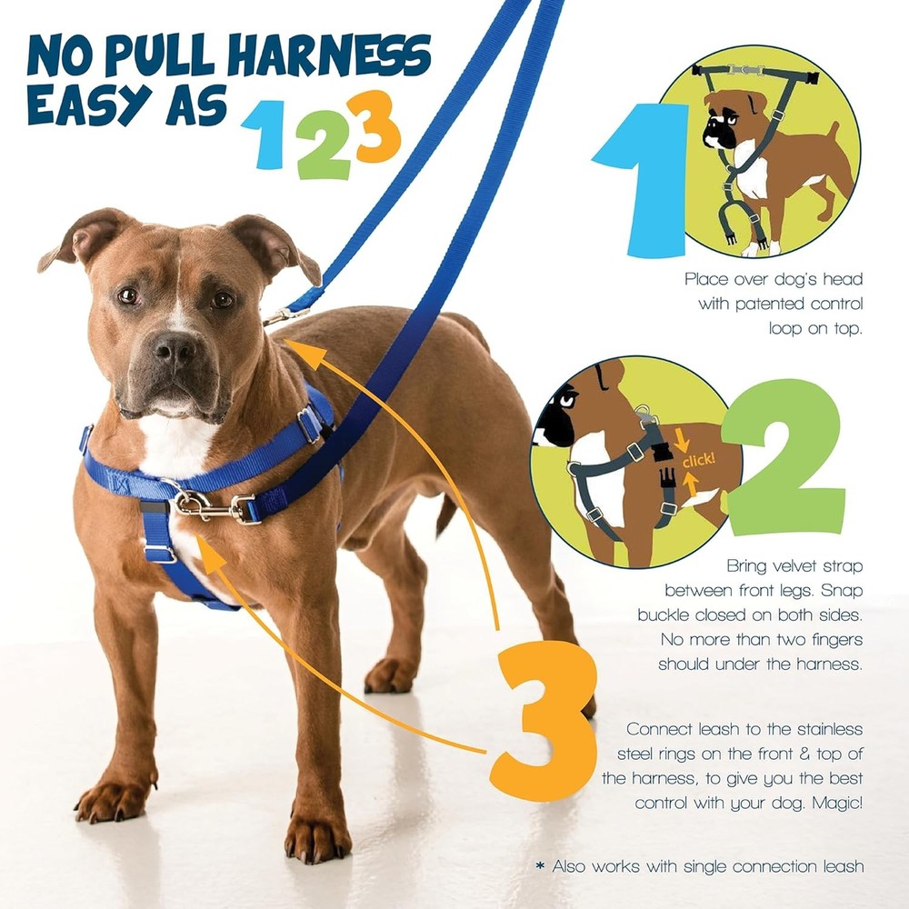 Freedom No Pull Dog Harness Adjustable Harness & Leash Set Easy Walking &