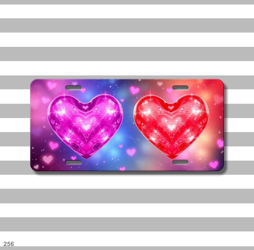 Modern Hearts License Plate Custom Car Tag Unique Gift