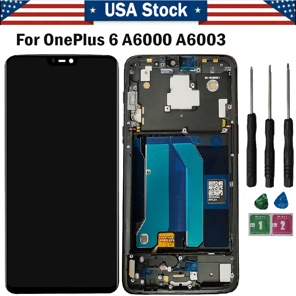 Replace OLED For OnePlus 6 A6000 A6003 LCD Display Touch Screen Digitizer +Frame