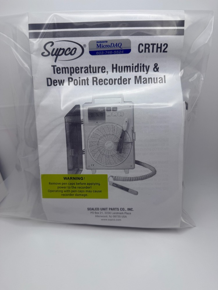 Supco CRTH2 Temperature Humidity and Dew Point Chart Recorder ***OPEN BOX***