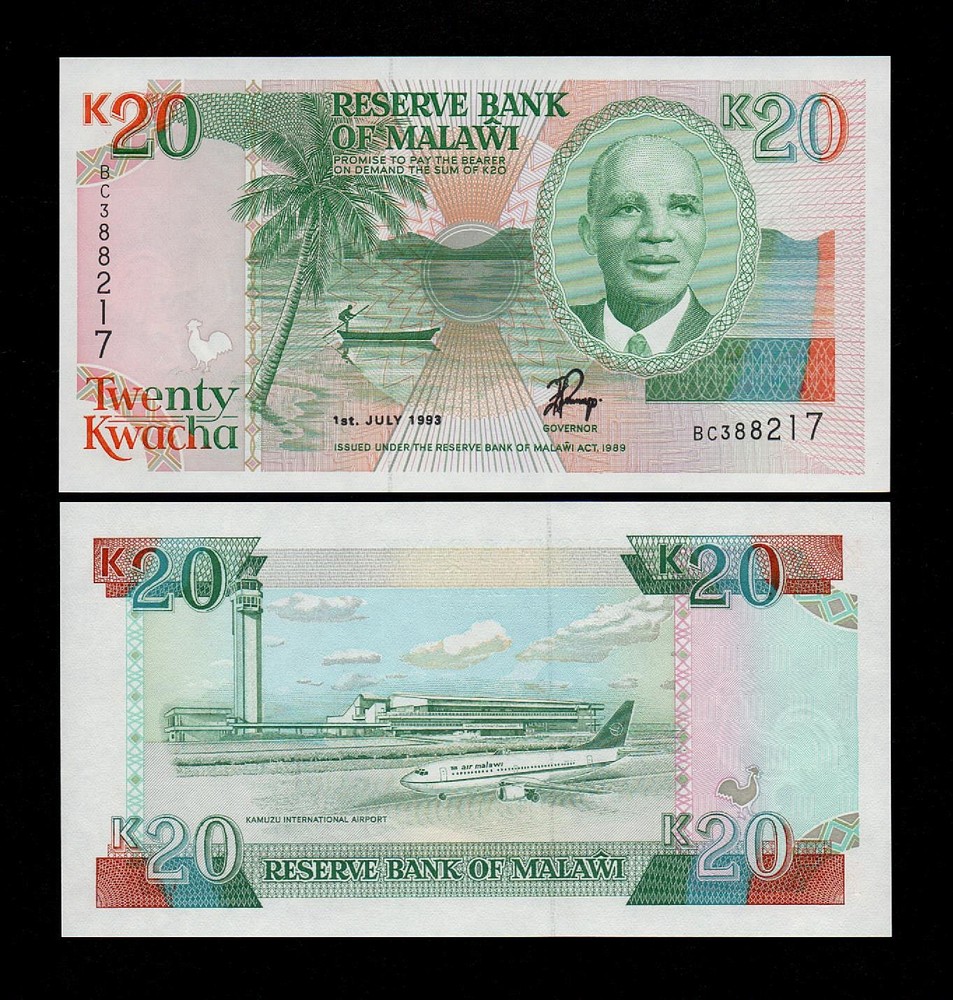 Malawi 20 kwacha 1993 UNC P-27