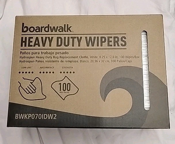 Boardwalk Hydrospun Wipers Heavy Duty Rag Replacement 100 wipes/box