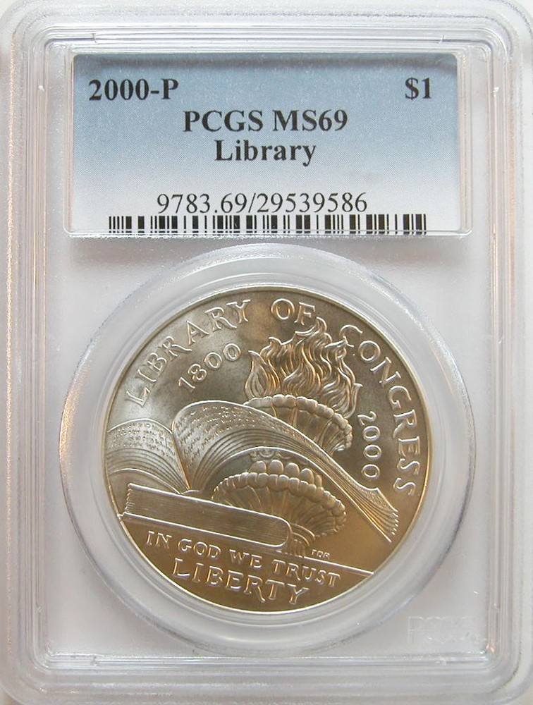 2000-P Library Of Congress Commemorative Dollar PCGS MS-69