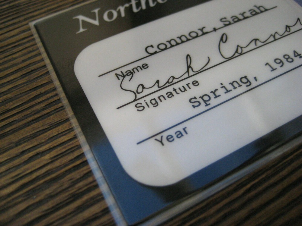 The Terminator --- Sarah Connor Student University I.D. Card