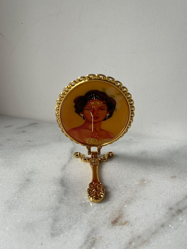 Izzy and Liv gold Fold Away Hand Mirror adjustable