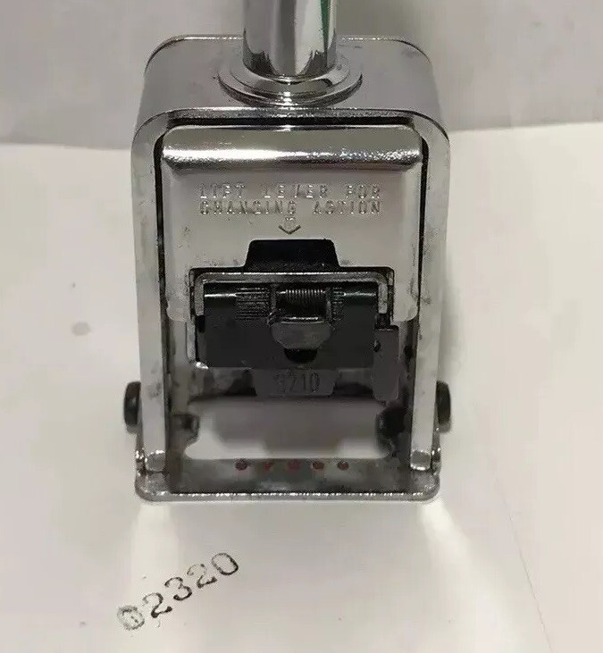 VTG Lightning Auto Numbering Machine Type BB 5 Wheels 4 Action Stamp Box