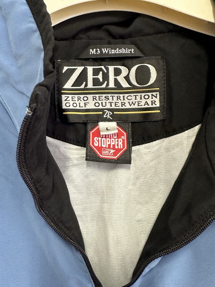 Zero Restriction Golf Outerwear Sky Blue Pullover Windshirt Jacket Large