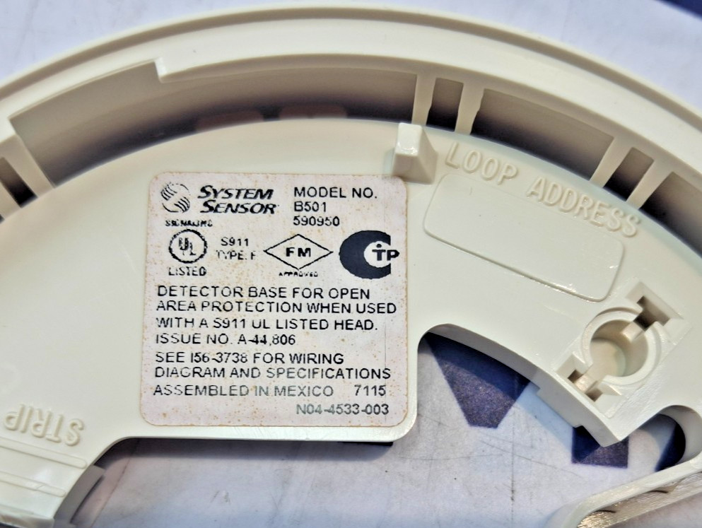 SYSTEM SENSOR B501 DETECTOR BASE 417487 BULK OF 10 PCS