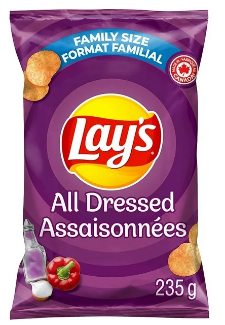 Lay's All Dressed Potato Chips, 235g