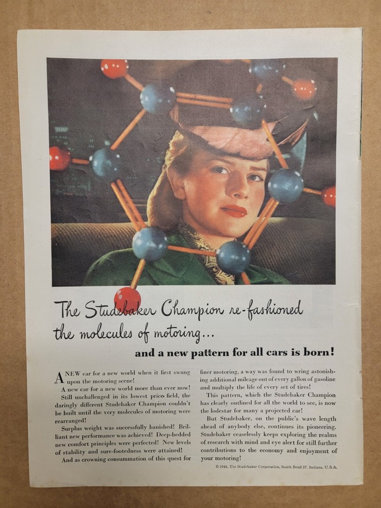 VINTAGE 1946 Print Ad Advertisement Studebaker Re-Fashioned Molecules