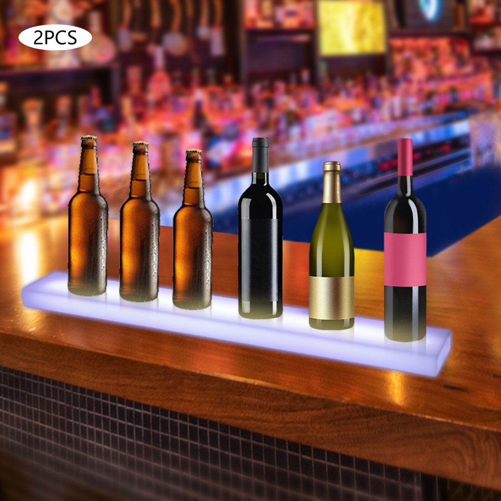 2 ?? LED Liquor Bottle Display Shelf 32" Acrylic Lighted Bar Shelf