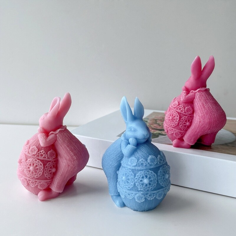3D Rabbit Decoration Silicone Mold Resin Epoxy Craft Easter Day