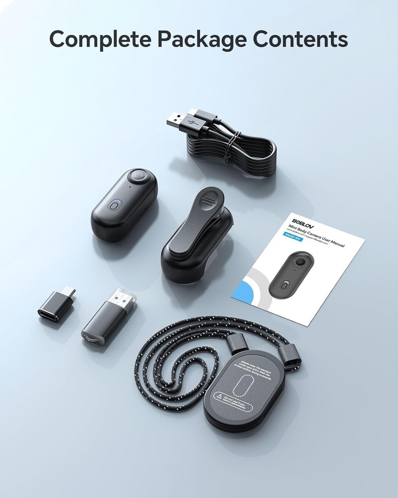 BOBLOV 4K Thumb Action Camera Tiny Size Small Body Camera 128GB For Traveling