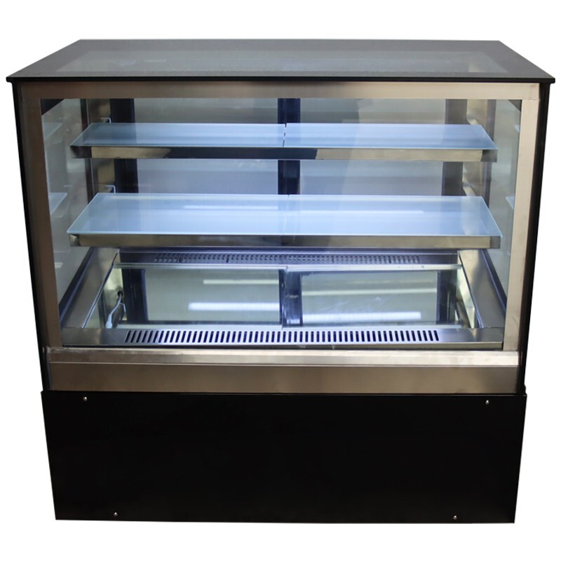 220V 3-Layer Refrigerated Cake Showcase Rear Sliding Doors Display Cases LED