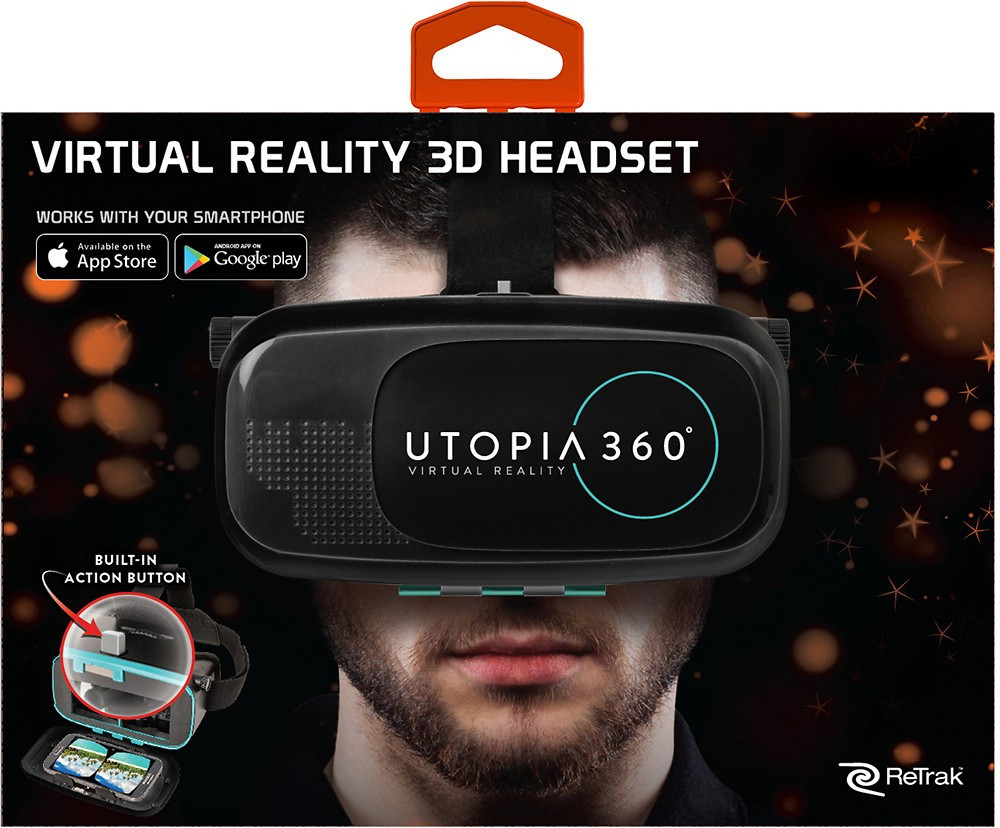 ReTrak - Utopia 360° Virtual Reality Headset with Bluetooth Controller in hand