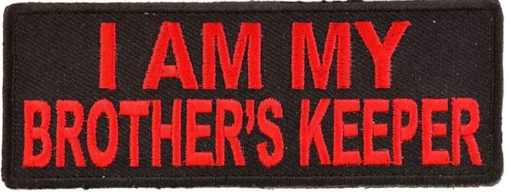 I AM MY BROTHERS KEEPER PATCH RED ON BLACK